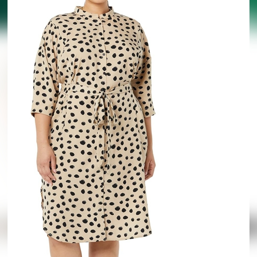 TEREA PLUS SIZE Women's Adeline Tie Shirt Dress